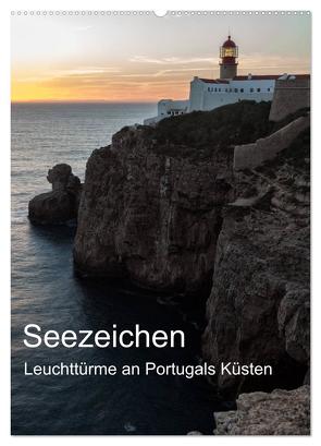 Seezeichen – Leuchttürme an Portugals Küsten (Wandkalender 2024 DIN A2 hoch), CALVENDO Monatskalender von Klesse,  Andreas