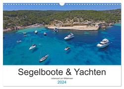 Segelboote und Yachten – Lebensart am Mittelmeer (Wandkalender 2024 DIN A3 quer), CALVENDO Monatskalender von Moments,  Sailing