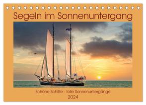 Segeln im Sonnenuntergang (Tischkalender 2024 DIN A5 quer), CALVENDO Monatskalender