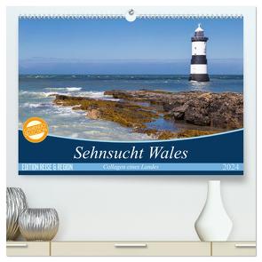 Sehnsucht Wales – Collagen eines Landes (hochwertiger Premium Wandkalender 2024 DIN A2 quer), Kunstdruck in Hochglanz von Sattler,  Mr.Mooseman,  Stefan