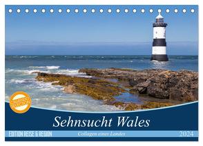 Sehnsucht Wales – Collagen eines Landes (Tischkalender 2024 DIN A5 quer), CALVENDO Monatskalender von Sattler,  Mr.Mooseman,  Stefan