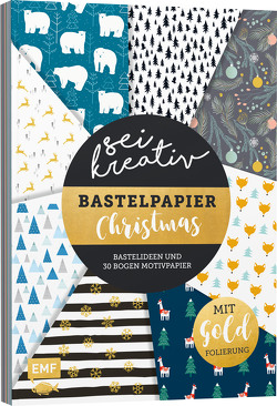 Sei kreativ! – Bastelpapier Christmas – Bastelideen und 30 Bogen Motivpapier in 2 Stärken (120 g/qm, 250 g/qm)