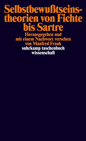 Selbstbewußtseinstheorien von Fichte bis Sartre von Frank,  Manfred