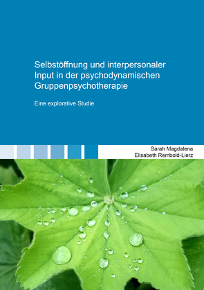 Selbstöffnung und interpersonaler Input in der psychodynamischen Gruppenpsychotherapie von Rembold-Lierz,  Sarah Magdalena Elisabeth