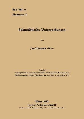 Selenodätische Untersuchungen von Hopmann,  Josef