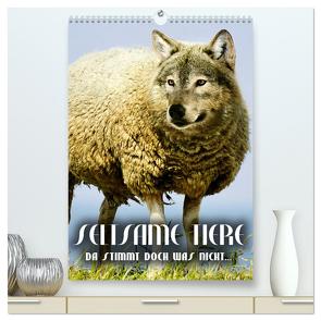 Seltsame Tiere – da stimmt doch was nicht… (hochwertiger Premium Wandkalender 2024 DIN A2 hoch), Kunstdruck in Hochglanz von Bleicher,  Renate