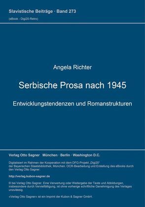 Serbische Prosa nach 1945 von Richter,  Angela