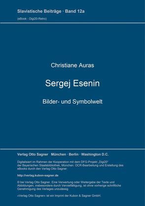 Sergej Esenin – Bilder- und Symbolwelt von Auras,  Christiane