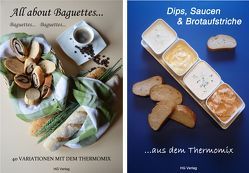 Set 2 Bücher: All about Baguettes 40 Rez. + Dips, Saucen & Brotaufstriche 50 Rez. von Gundlach,  Anja