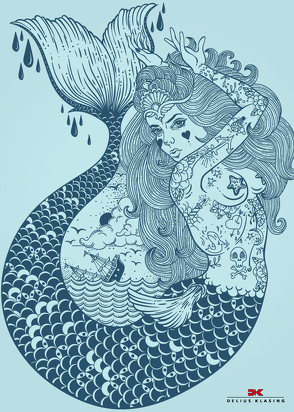 Set: 2 x Maritimes Notizbuch – Illustration: Meerjungfrau