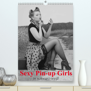Sexy Pin-up Girls in schwarz-weiß (Premium, hochwertiger DIN A2 Wandkalender 2022, Kunstdruck in Hochglanz) von Stanzer,  Elisabeth