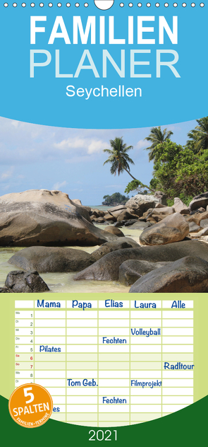 Seychellen – Familienplaner hoch (Wandkalender 2021 , 21 cm x 45 cm, hoch) von & Anja Amrhein,  Horst