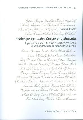 Shakespeares Julius Caesar und Macbeth von Bock,  Cornelia, Möhlig,  Wilhelm J.G.
