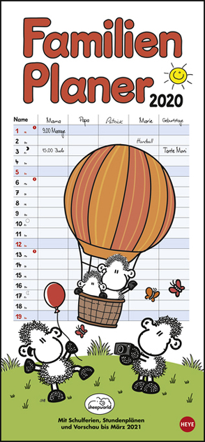 sheepworld Familienplaner Kalender 2020 von Heye