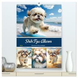 Shih Tzu Alarm. Glückliche Wuschelköpfe (hochwertiger Premium Wandkalender 2024 DIN A2 hoch), Kunstdruck in Hochglanz von Hurley,  Rose
