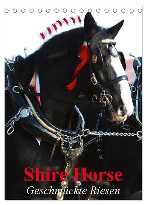 Shire Horse – Geschmückte Riesen (Tischkalender 2024 DIN A5 hoch), CALVENDO Monatskalender von Stanzer,  Elisabeth