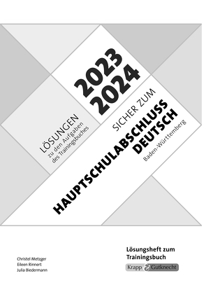 Sicher zum Hauptschulabschluss Deutsch Baden-Württemberg 2023 und 2024 von Metzger,  Christel, Rinnert,  Eileen