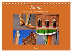 Siena – Stadt des legendären Palio (Tischkalender 2024 DIN A5 quer), CALVENDO Monatskalender von Thauwald,  Pia