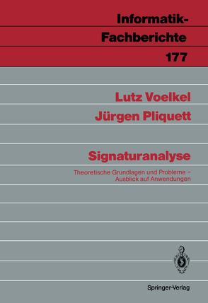 Signaturanalyse von Pliquett,  Jürgen, Voelkel,  Lutz