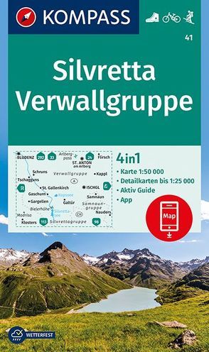 KOMPASS Wanderkarte 41 Silvretta, Verwallgruppe 1:50.000 von KOMPASS-Karten GmbH