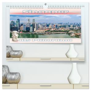 Singapur als Panorama (hochwertiger Premium Wandkalender 2024 DIN A2 quer), Kunstdruck in Hochglanz von Gödecke,  Dieter