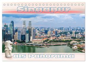 Singapur als Panorama (Tischkalender 2024 DIN A5 quer), CALVENDO Monatskalender von Gödecke,  Dieter
