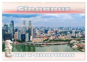 Singapur als Panorama (Wandkalender 2024 DIN A2 quer), CALVENDO Monatskalender von Gödecke,  Dieter