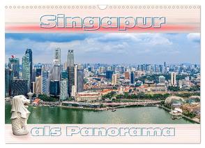Singapur als Panorama (Wandkalender 2024 DIN A3 quer), CALVENDO Monatskalender von Gödecke,  Dieter