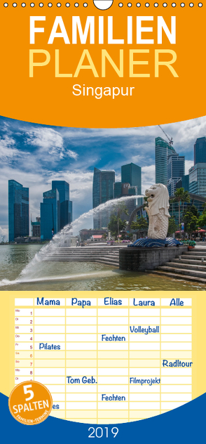 Singapur – Familienplaner hoch (Wandkalender 2019 , 21 cm x 45 cm, hoch) von Gödecke,  Dieter