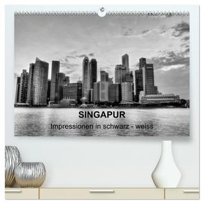 Singapur – Impressionen in schwarz – weiss (hochwertiger Premium Wandkalender 2024 DIN A2 quer), Kunstdruck in Hochglanz von Wittstock,  Ralf