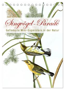 Singvögel-Parade (Tischkalender 2024 DIN A5 hoch), CALVENDO Monatskalender von bilwissedition.com Layout: Babette Reek,  Bilder: