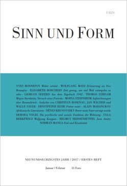 Sinn und Form 1/2017 von Bonnefoy,  Yves