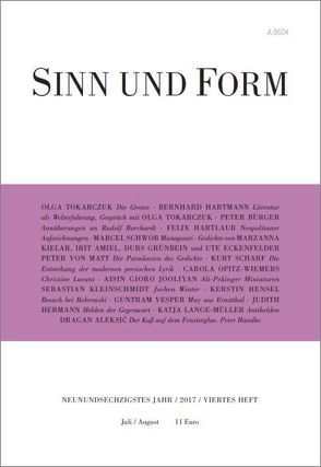 Sinn und Form 4/2017 von Tokarczuk,  Olga