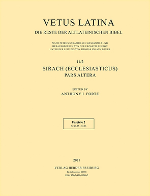 Sirach (Ecclesiasticus) – Pars altera von Forte,  Anthony J.