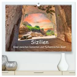 Sizilien – Insel zwischen Ionischen und Tyrhennischen Meer (hochwertiger Premium Wandkalender 2024 DIN A2 quer), Kunstdruck in Hochglanz von Männel,  Ulrich