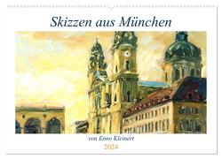 Skizzen aus München (Wandkalender 2024 DIN A2 quer), CALVENDO Monatskalender von Enno Kleinert,  dieKLEINERT/