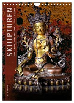 SKULPTUREN Hinduistische Göttinnen und Götter • Buddhas (Wandkalender 2024 DIN A4 hoch), CALVENDO Monatskalender von Maertens,  Bernd