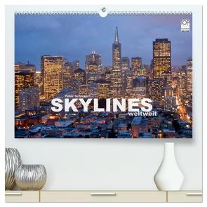 Skylines weltweit (hochwertiger Premium Wandkalender 2024 DIN A2 quer), Kunstdruck in Hochglanz von Schickert,  Peter