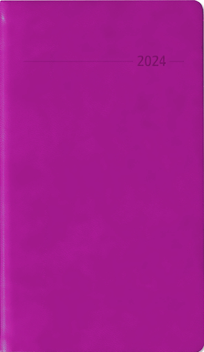Slimtimer Touch rosa 2024 – Taschenkalender 9,5×16 cm – seperates Adressheft – Weekly – 128 Seiten – Quer-Planer – Alpha Edition