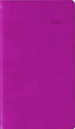 Slimtimer Touch rosa 2024 – Taschenkalender 9,5×16 cm – seperates Adressheft – Weekly – 128 Seiten – Quer-Planer – Alpha Edition