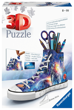 Ravensburger 3D Puzzle 11251 Sneaker Astronauten im Weltall – Praktischer Stiftehalter – 108 Teile – Schreibtisch-Organizer für Kinder ab 8 Jahren