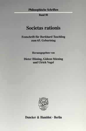 Societas rationis. von Hüning,  Dieter, Stiening,  Gideon, Vogel,  Ulrich
