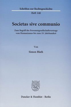 Societas sive communio. von Blath,  Simon