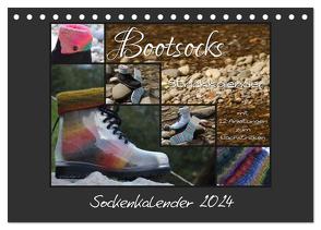 Sockenkalender Bootsocks 2024 (Tischkalender 2024 DIN A5 quer), CALVENDO Monatskalender von und Viola Borer,  myohrengarn.ch,  Denise