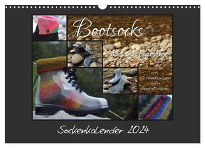 Sockenkalender Bootsocks 2024 (Wandkalender 2024 DIN A3 quer), CALVENDO Monatskalender von und Viola Borer,  myohrengarn.ch,  Denise