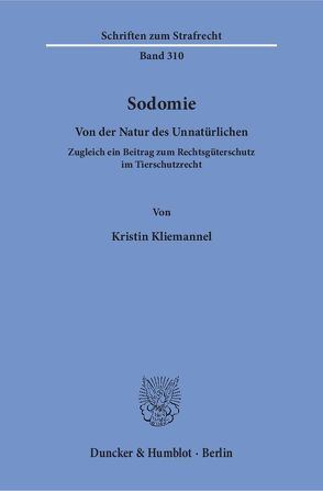 Sodomie. von Kliemannel,  Kristin