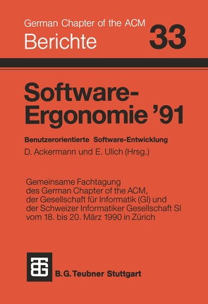 Software-Ergonomie ’91 von Ackermann, Ulich