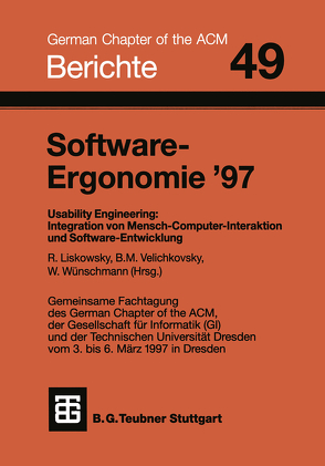 Software-Ergonomie ’97 von Liskowsky,  Rüdiger, Velichkovsky,  Boris M., Wünschmann,  Wolfgang