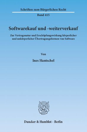 Softwarekauf und -weiterverkauf. von Hantschel,  Ines