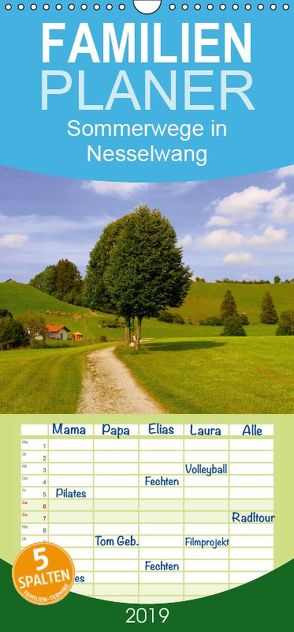 Sommerwege in Nesselwang – Familienplaner hoch (Wandkalender 2019 , 21 cm x 45 cm, hoch) von Brück,  Ulrike